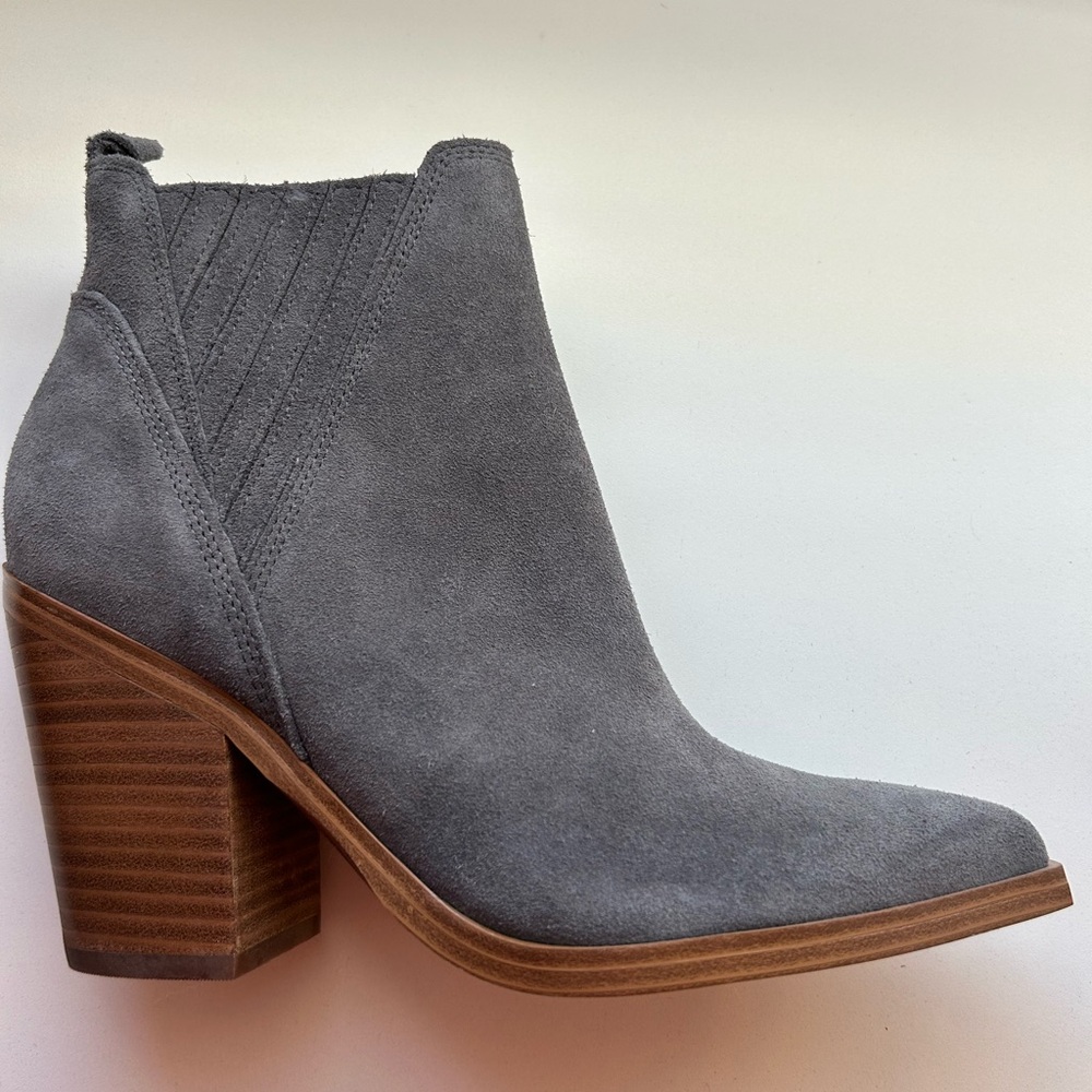 Marc Fisher gray suede bootie